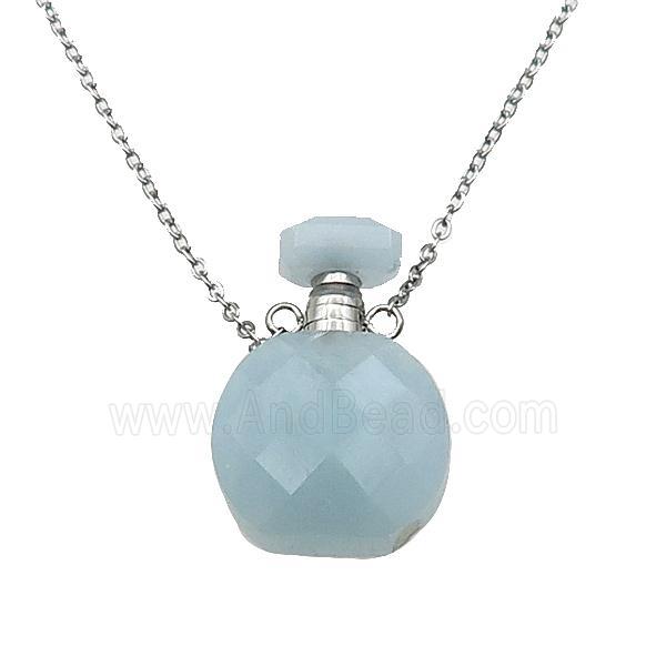 blue Aquamarine perfume bottle Necklace
