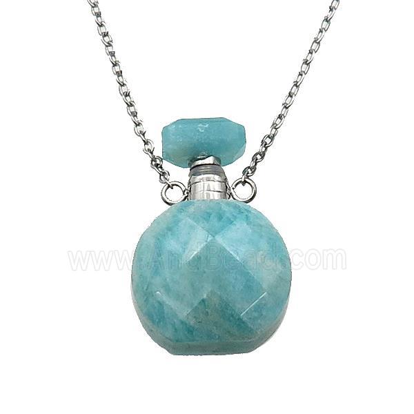 green Amazonite perfume bottle Necklace