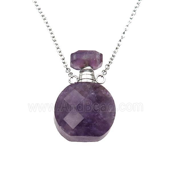 purple Amethyst perfume bottle Necklace