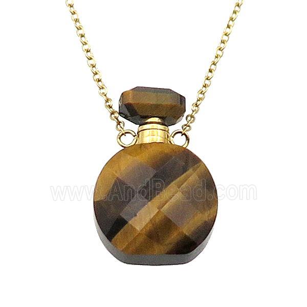 Tiger eye stone perfume bottle Necklace