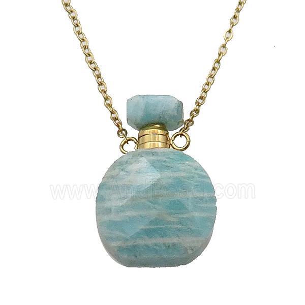 green Amazonite perfume bottle Necklace
