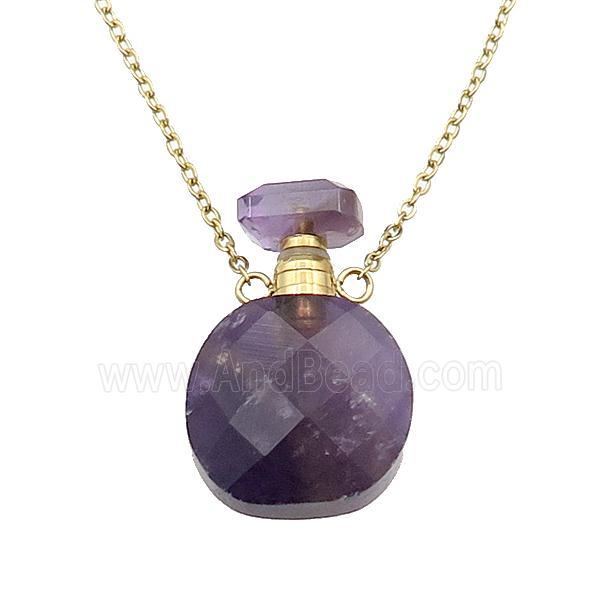 purple Amethyst perfume bottle Necklace