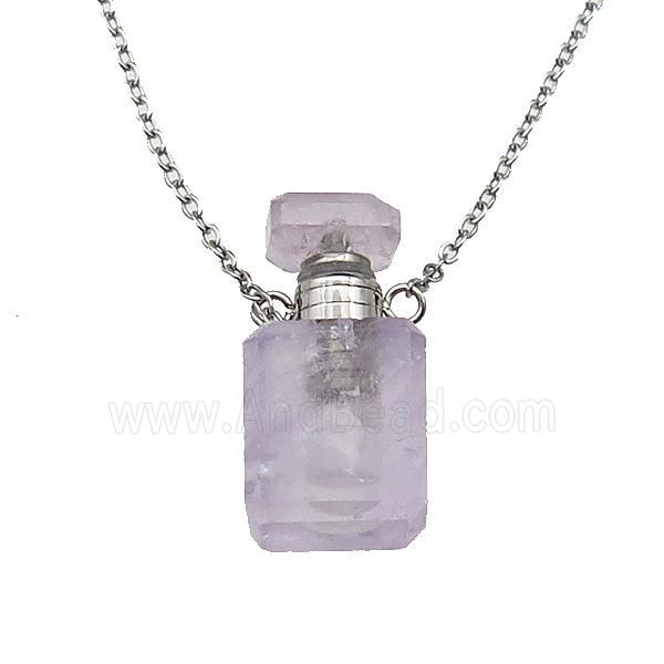Amethyst perfume bottle Necklace