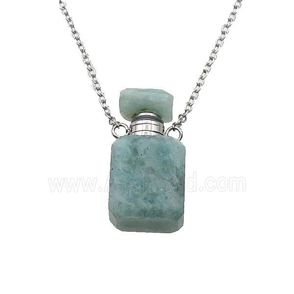 green Amazonite perfume bottle Necklace