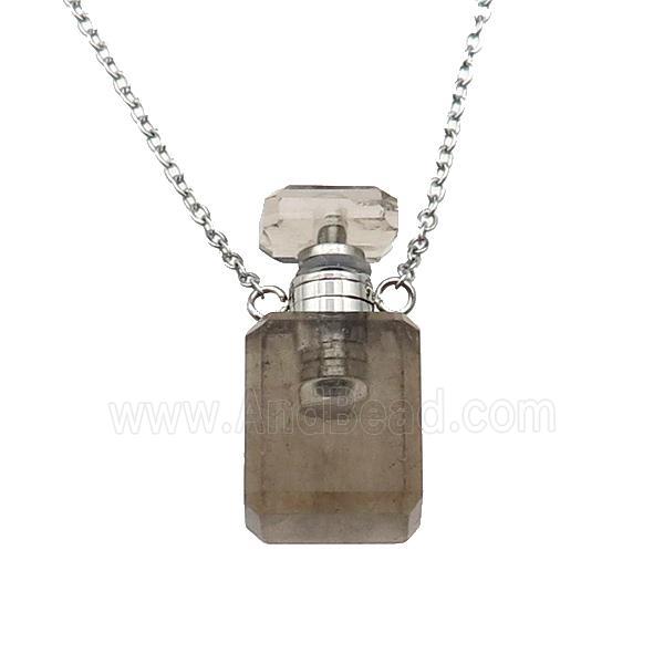 Smoky Quartz perfume bottle Necklace
