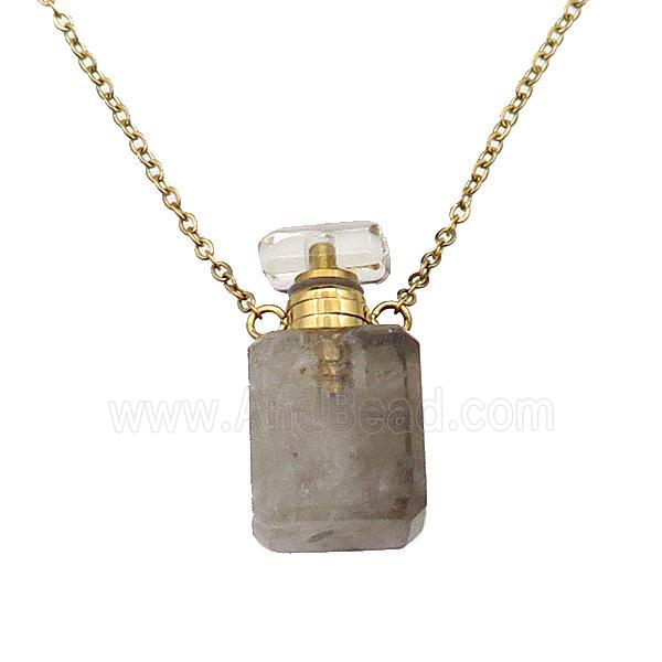 Smoky Quartz perfume bottle Necklace