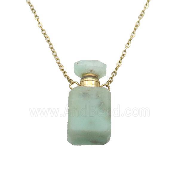 green Chrysoprase perfume bottle Necklace