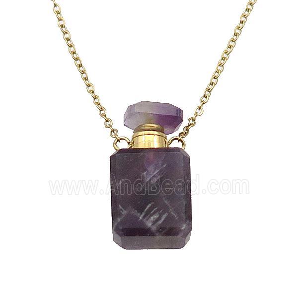 Amethyst perfume bottle Necklace