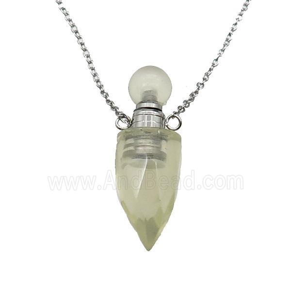 Lemon Quartz perfume bottle Necklace
