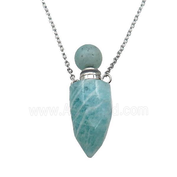 green Amazonite perfume bottle Necklace