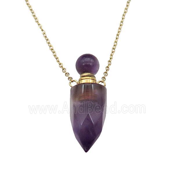 purple Amethyst perfume bottle Necklace