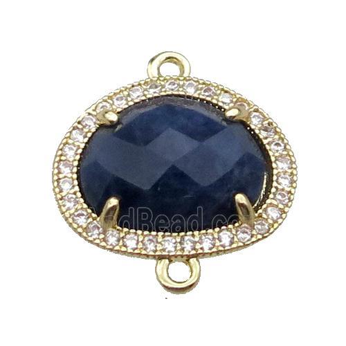 Lapis teardrop connector gold plated