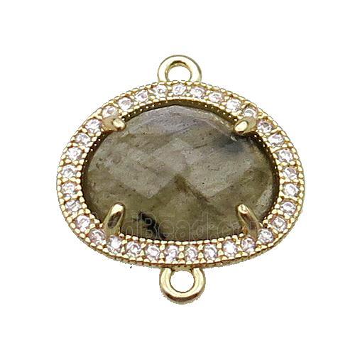 Labradorite teardrop connector gold plated