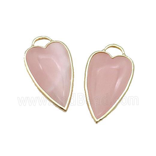 Pink Rose Quartz Arrowhead Pendant Gold Plated