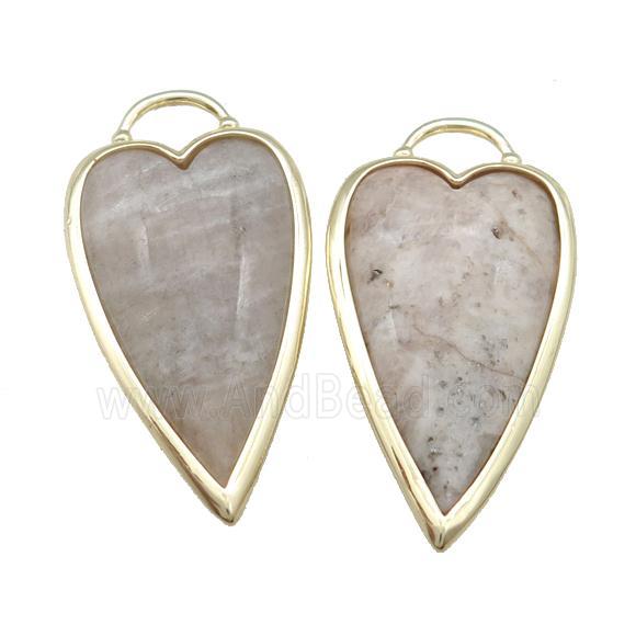 Grey MoonStone Arrowhead Pendant Gold Plated
