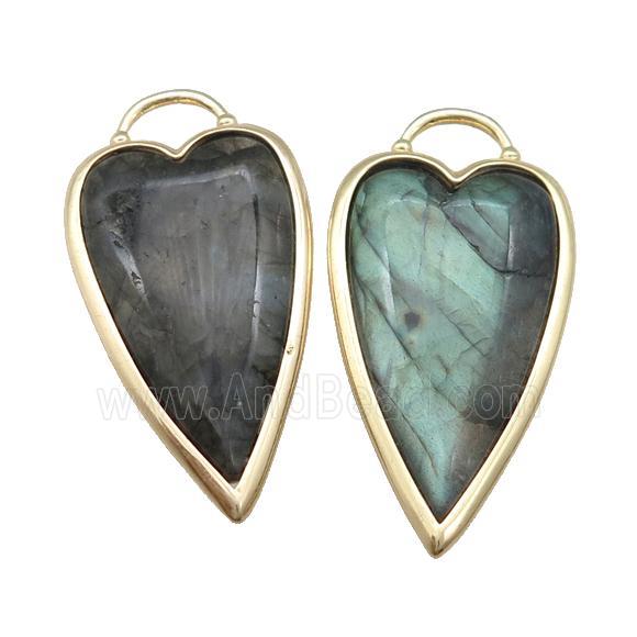 Labradorite Arrowhead Pendant Gold Plated
