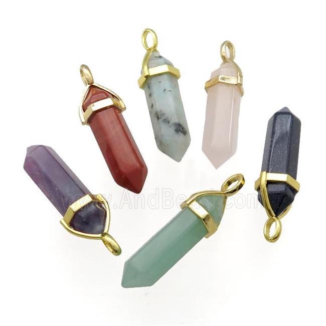 Mix Gemstone Prism Pendant Bullet