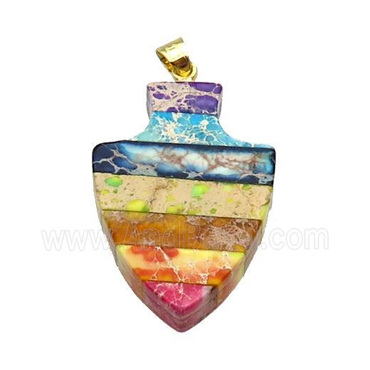 Rainbow Imperial Jasper Chakra Pendant Arrowhead