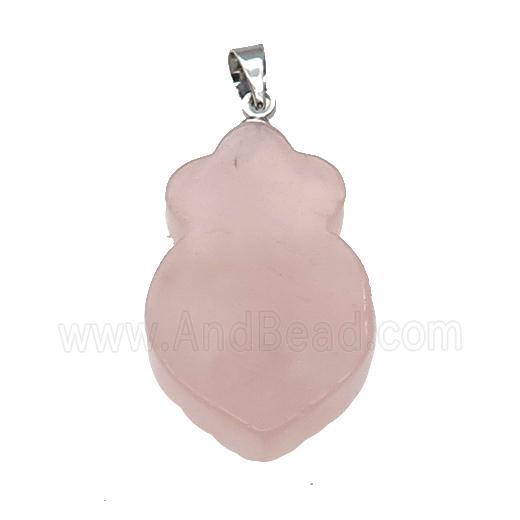 Rose Quartz Shield Pendant