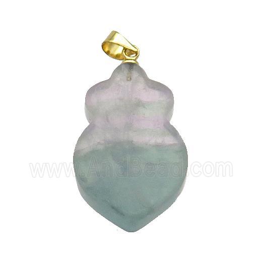 Multicolor Fluorite Shield Pendant