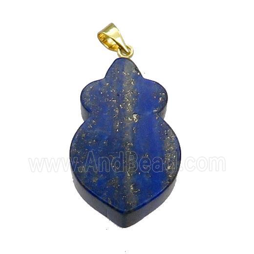 Natural Lapis Lazuli Shield Pendant Blue