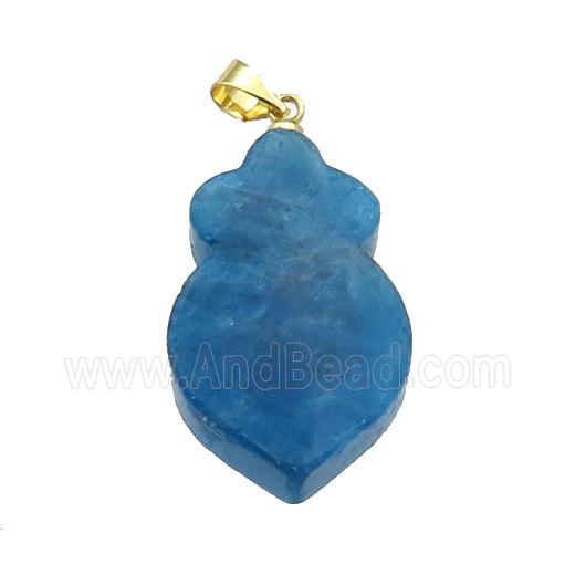 Blue Apatite Shield Pendant