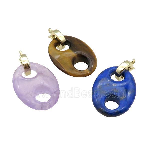 Mix Gemstone Pignose Pendant