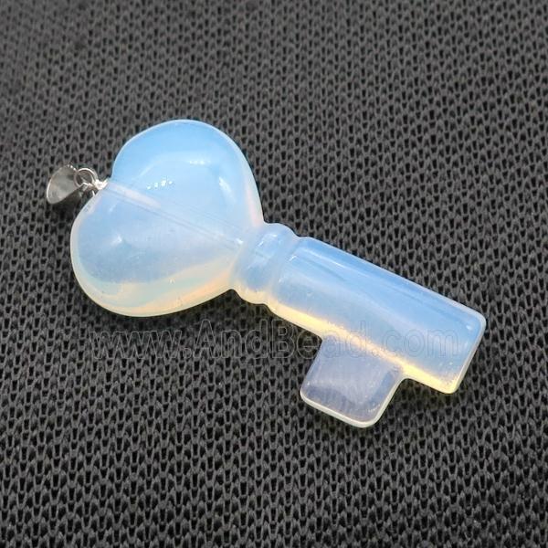 White Opalite Key Pendant