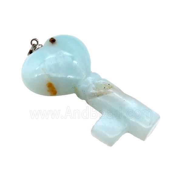 Blue Amazonite Key Pendant