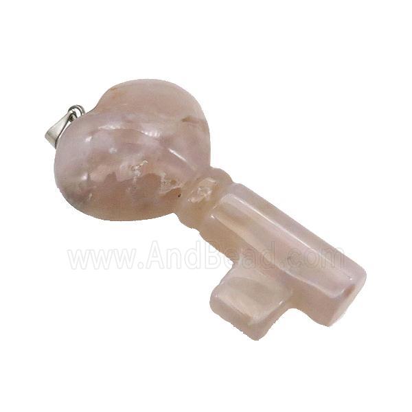 Cherry Agate Key Pendant