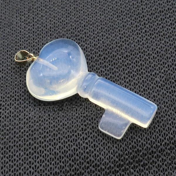 White Opalite Key Pendant