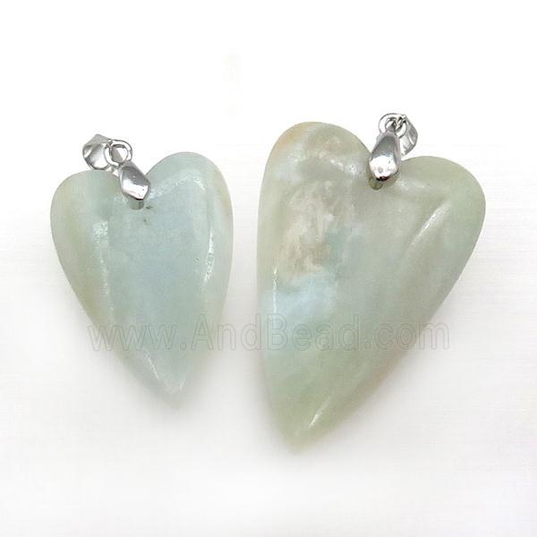 Chinese Amazonite Heart Pendant