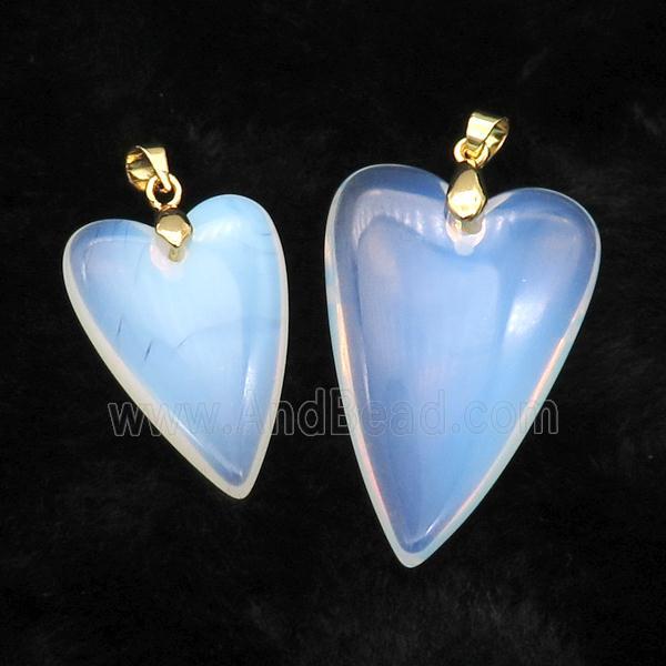 White Opalite Heart Pendant
