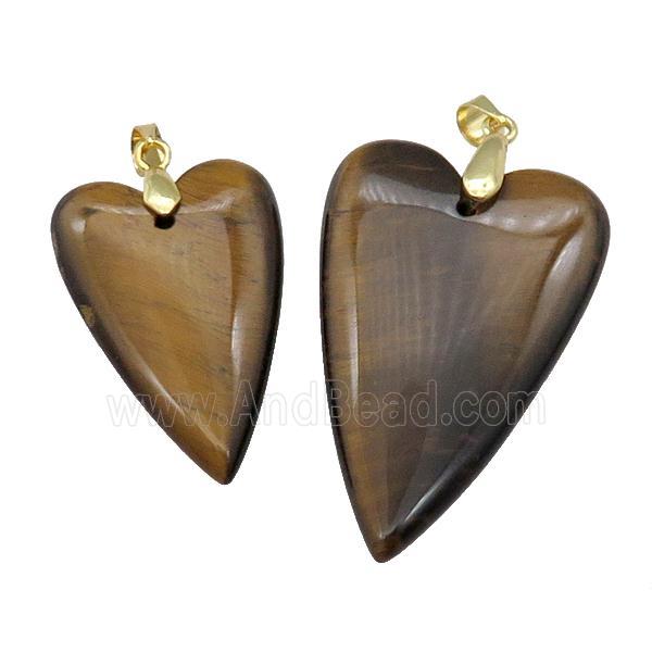 Yellow Tiger Eye Stone Heart Pendant