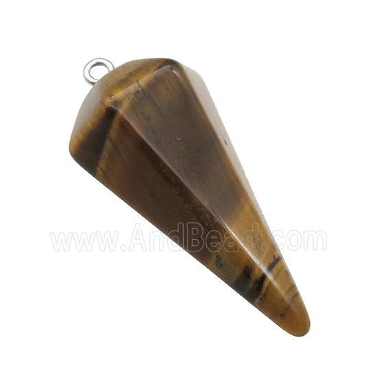 Natural Tiger Eye Stone Pendulum Pendant