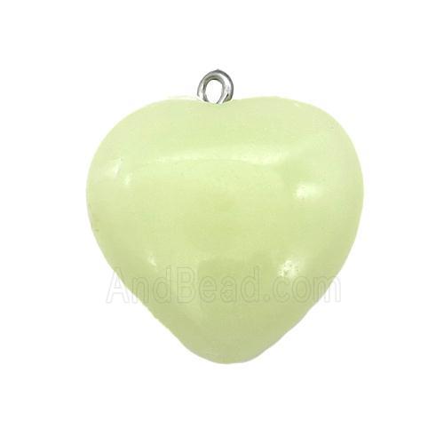 Synthetic Noctilucent Stone Heart Pendant