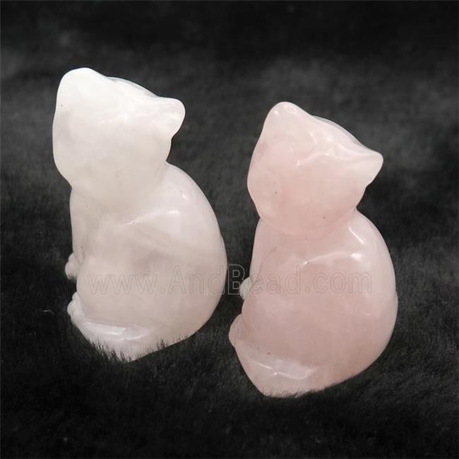 Pink Rose Quartz Cat No Hole