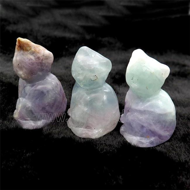 Natural Multicolor Fluorite Cat No Hole