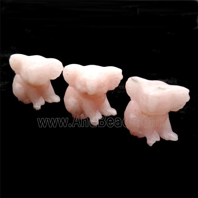 Pink Rose Quartz Koala No Hole