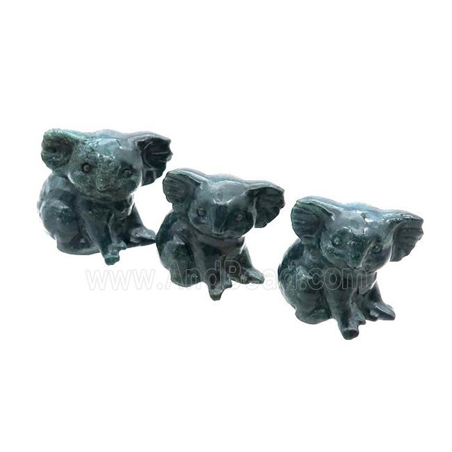 Moss Agate Koala No Hole