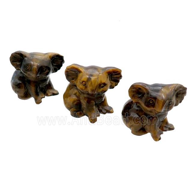 Tiger Eye Stone Koala No Hole