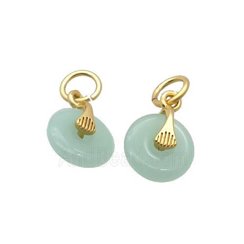 Green Jade Pendant Gold Plated Dye