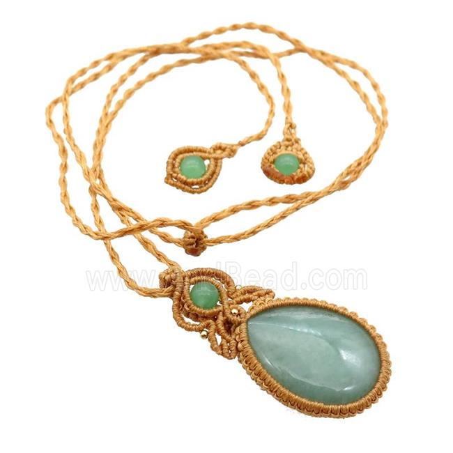 Green Aventurine Macrame Necklace
