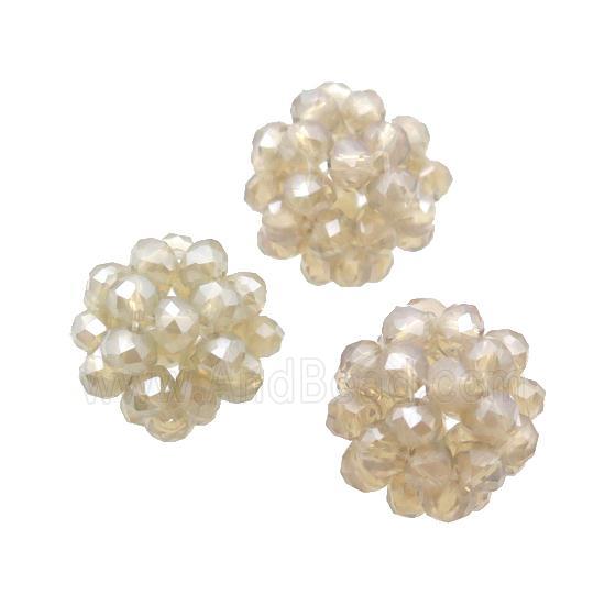 Champagne Crystal Glass Ball Cluster Beads