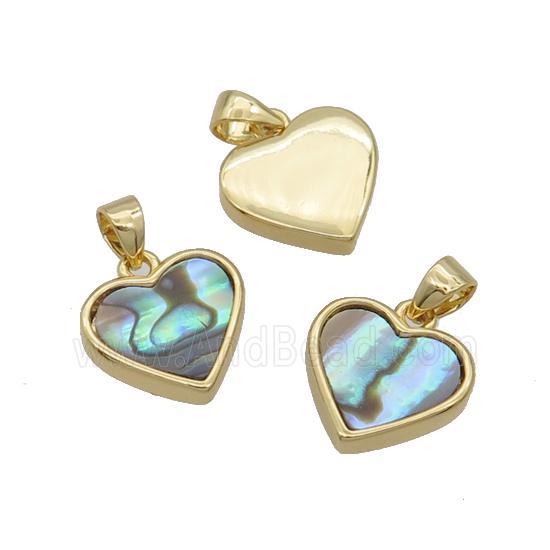 Abalone Shell Heart Pendant Gold Plated