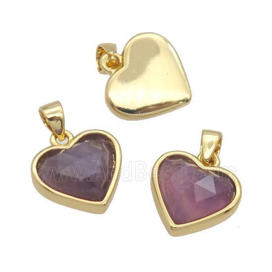 Amethyst Heart Pendant Gold Plated