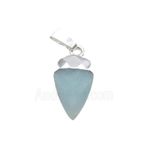 Blue Amazonite Arrowhead Pendant Silver Plated