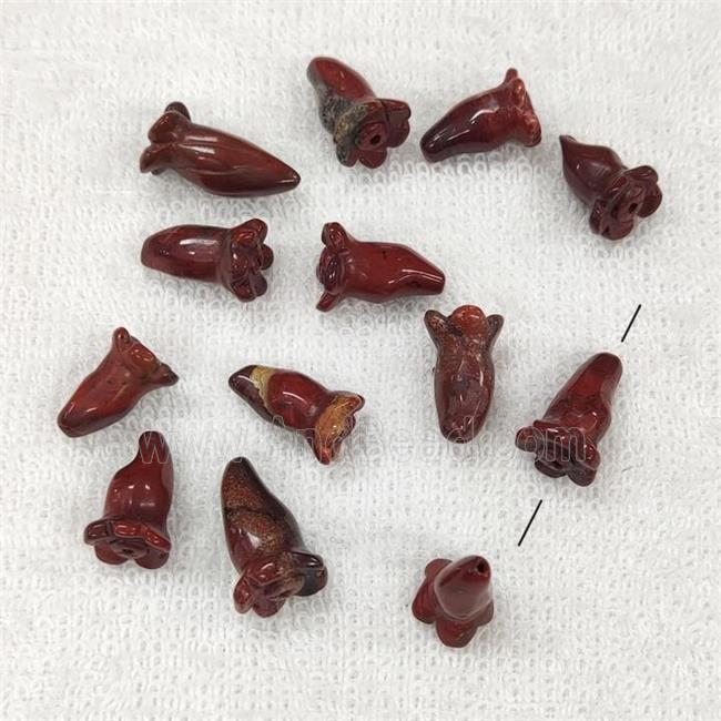 Red Jasper Flower Beads Carved