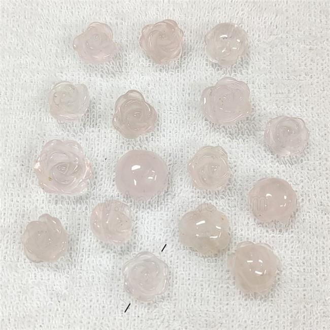 Rose Quartz Flower Beads Carved