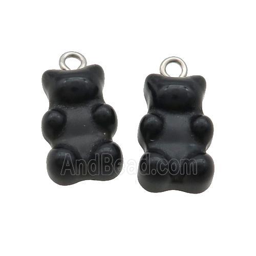 Black Onyx Agate Bear Pendant